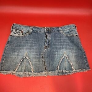 Industrial Cotton Jean Skirt Size Women's Juniors 15 Vintage